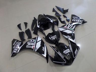Schwarz Weißer Fiat Yamaha R1 2012-2014 Motorrad Verkleidungen