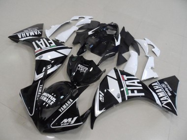 Schwarz Weißer Fiat Yamaha R1 2012-2014 Motorrad Verkleidung