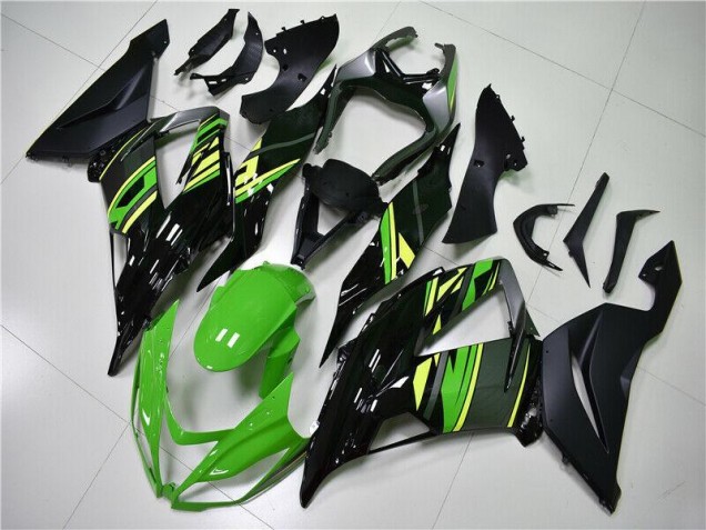 Grün Schwarz Kawasaki ZX6R 2013-2018 Motorrad Vollverkleidung Grün Schwarz Kawasaki ZX6R 2013-2018 Motorrad Vollverkleidung